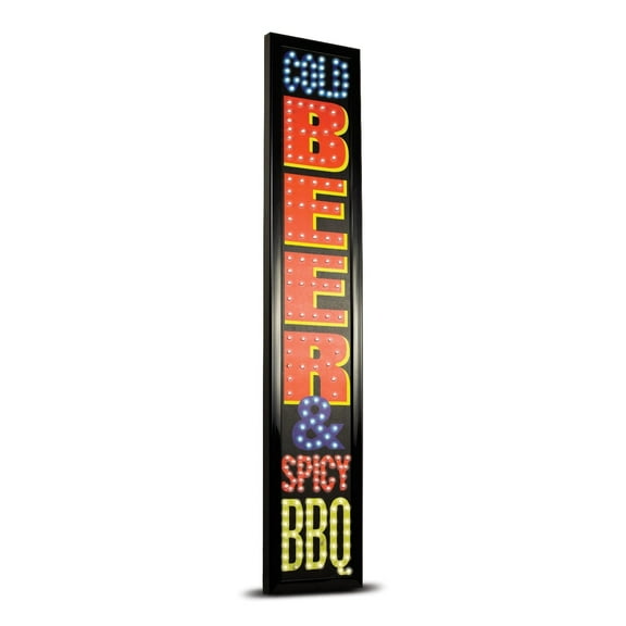 Cold Beer & Spicy BBQ Framed Marquee LED Signs
