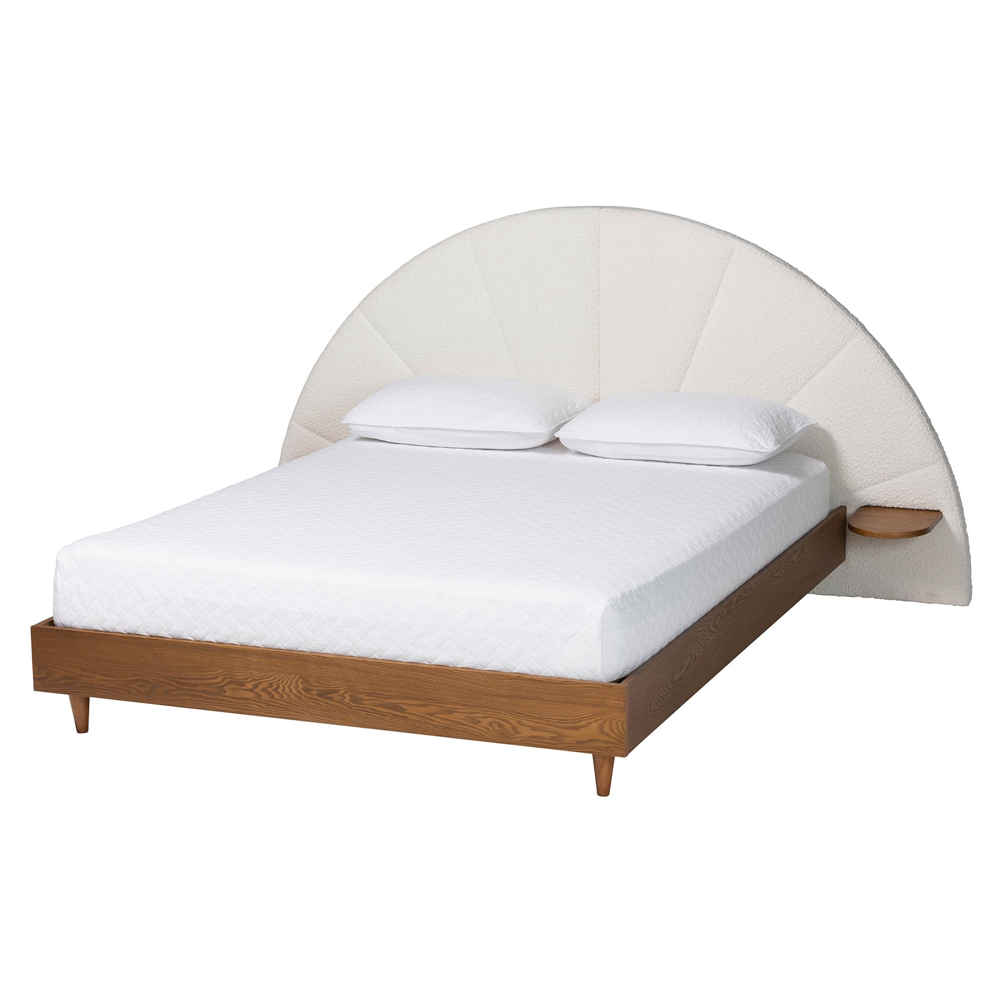 Baxton Studio Bernice Japandi Platform Bed, King, Cream