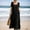 Black, variant on Casual Summer Dress for Everyday Wear Lightweight Loose Fit Short Sleeves Solid Color Style Women’s Casual Dress Female Everyday Attire White 3XL