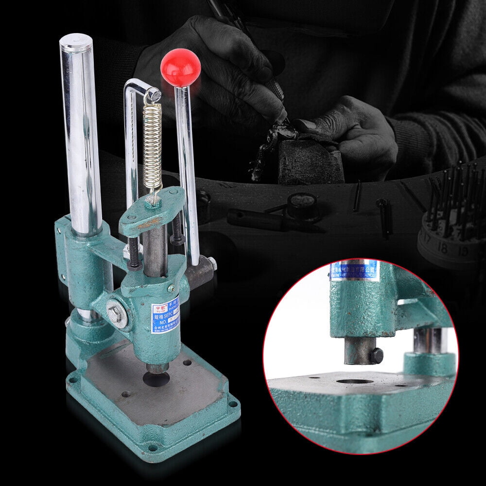 Leather Hole Puncher Hand Punch Machine Manual Embossing Imprinting Adjustable Height Press Tool Punching Force 352.74lbs 4.72*8.46*13.78in for Making Wallets, Handbags, Belts