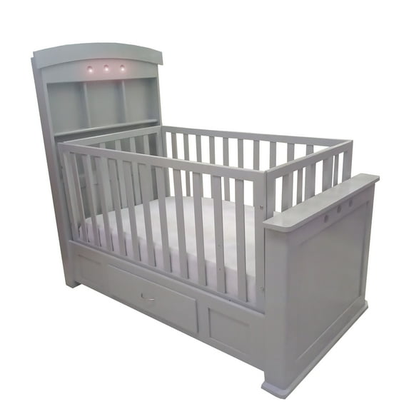 Cuna Cama Mecedora De Madera Junior con Luz Gris