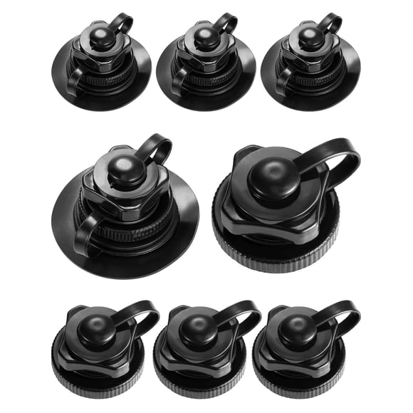 Zhanmai 8 Pieces Boston Valve Replacement Inflatable Boat Air Valve Screw Boston for Rubber Dinghy Raft Kayak Pool Boat Airbeds, Black