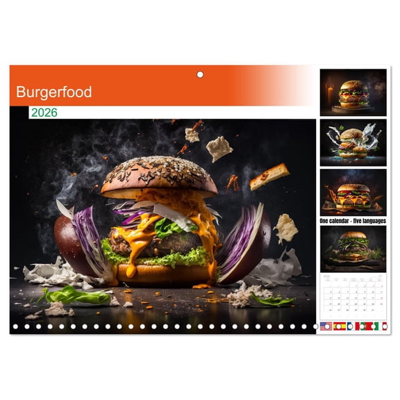 Burgerfood (Monthly Wall Calendar 2026 11.7 x 16.5 (open)), CALVENDO 14 Month Calendar