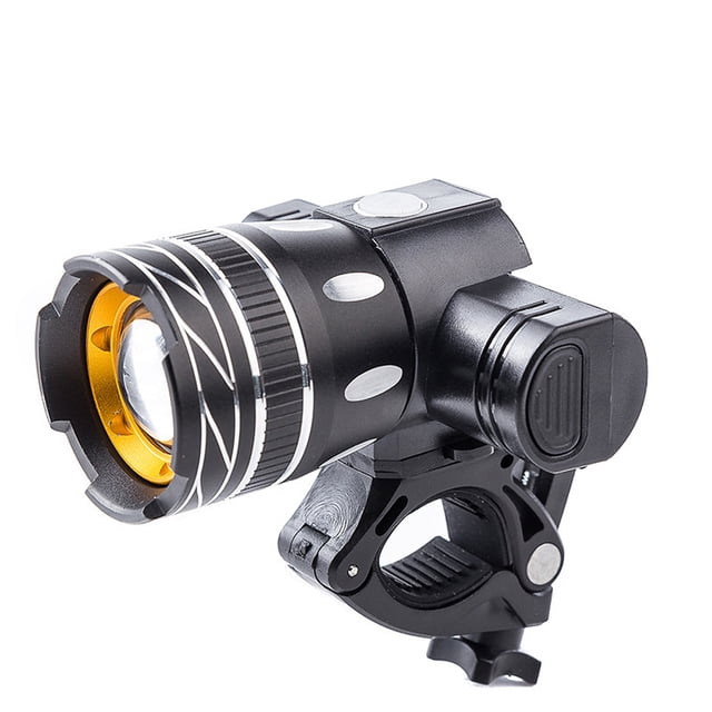 Bike Front Headlight USB Rechargeable Flashlight Zoomable with 3 Modes for 22-28mm Diameter Handlebar Mountain Road Bike
