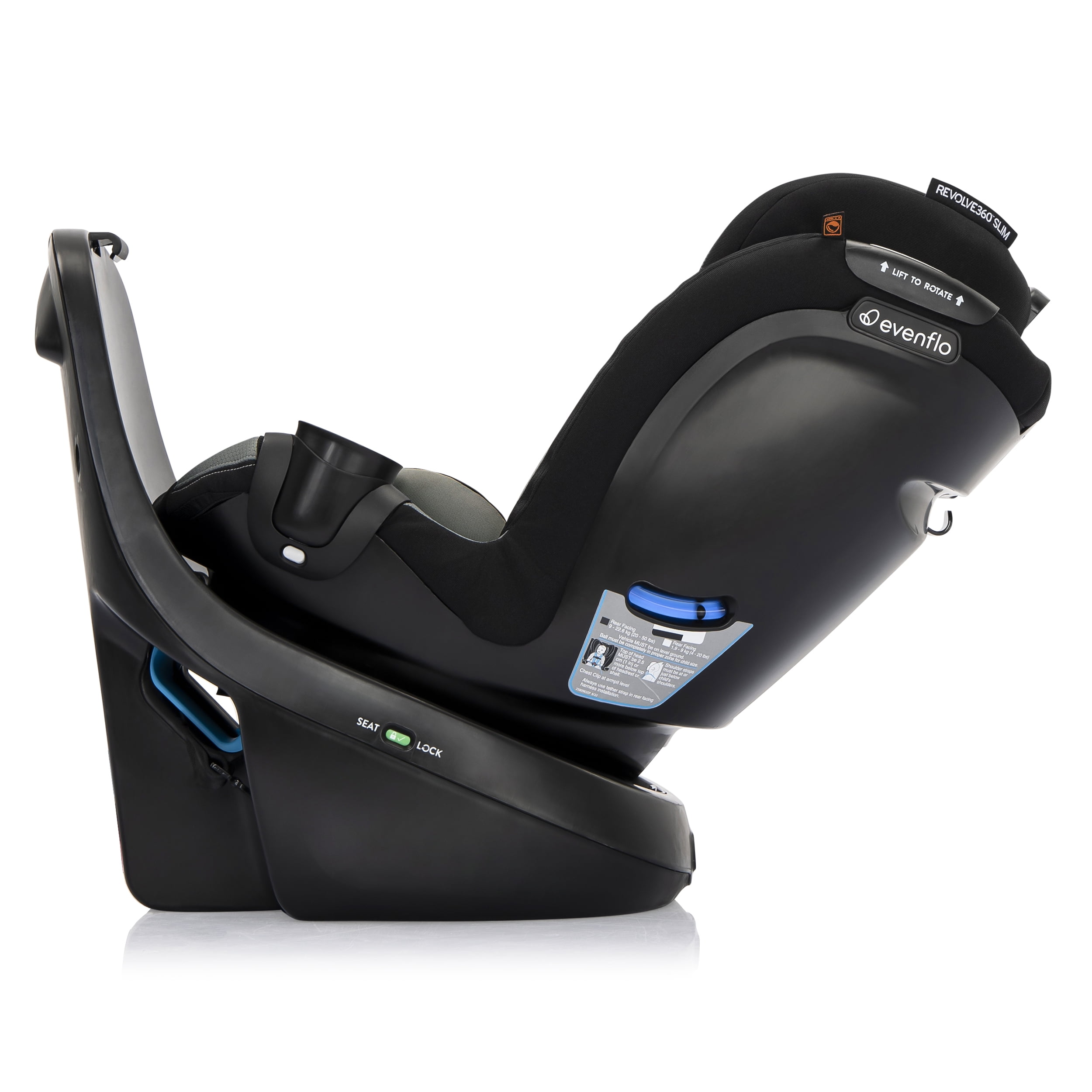 Revolve360 Slim 2-in-1 Rotational Car Seat with Quick Clean Cover (Stow Blue)