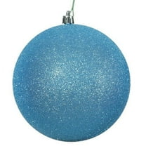 Vickerman 6" Turquoise Glitter Ball Ornament, 4 per Bag