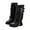 Black, variant on Stylish Mid Calf Platform Boots For Girls With Sole And Side Zipper Punk Fashion Footwear For Youth Teens