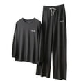 thumbnail image 2 of Usmixi Holiday Deals Loungewear Set for Women Homewear 2 Piece Outfit for Women Winter Cozy Fleece Long Sleeve Pullover Top and Elastic Waist Pant Lounge Set Casual Pajamas Sets up to 60% off, 2 of 5