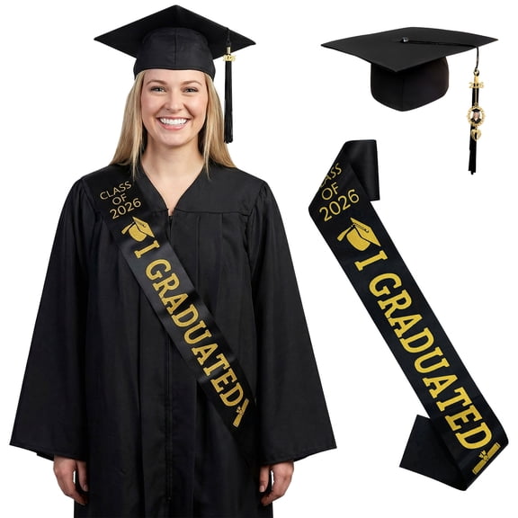 Forfamy Graduation Cap with 2026 Tassel Unisex Graduation Hat with Graduation Tassel Photo Charm, Bachelor High School & Bachelor Cap Adjustable Size