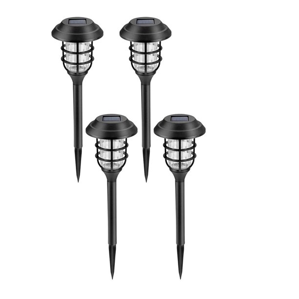 Luces solares para caminos al aire libre, 4 luces solares para patio, luces LED impermeables para paisajes para patio, césped, patio, jardín, camino, pasarela o entrada (blanco frío) oso de fresa Electrónica