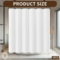 thumbnail image 2 of Dznils Boho Tassel Shower Curtain with Hooks, Farmhouse Thick Cloth Linen Fabric Bathroom Curtain, White, 72" x 72", 2 of 8