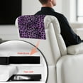 thumbnail image 6 of SCRAWLGOD Leopard Print Violet Black 3 Piece Headrest Cover for Recliner Chair Sofa Headrest Protector Head Rest Cover 17x27 in Furniture Protector for Recliner Sofa Slipcovers, 6 of 7