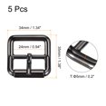 thumbnail image 2 of Uxcell 5Pack 0.94" Single Prong Belt Buckle Square Center Bar Buckles for Leather Craft, Dark Grey, 2 of 7