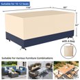 thumbnail image 6 of Firstness Patio Furniture Covers Waterproof,420D Oxford Fabric Outdoor Rectangular Furniture Set Table Covers,110" x 83" x 32"(Beige & Navy), 6 of 8