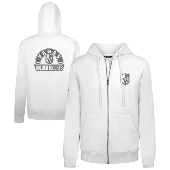 Men's Levelwear White Vegas Golden Knights Podium Banner Arch Full-Zip Hoodie