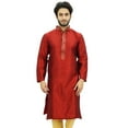 thumbnail image 6 of Atasi Men's Maroon Long Kurta Casual Shirt Festive Designer Clothing-Small, 6 of 7