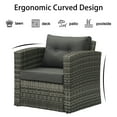 thumbnail image 3 of Cozyhom 9 Pieces Gray Outdoor Rattan Wicker Sofa Set Conversation Sofa with Dark Gray Cushions, 3 of 9