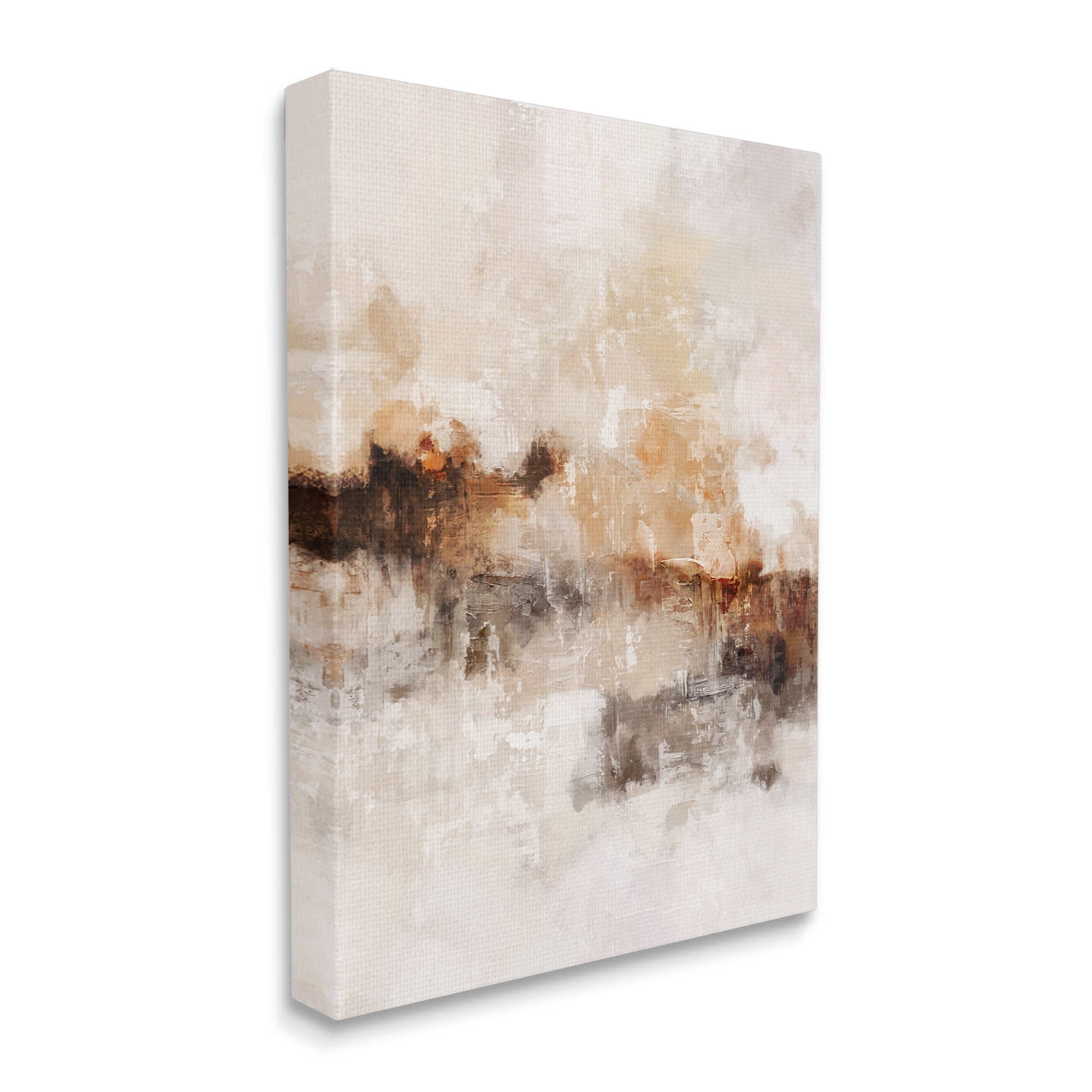 Stupell Industries Beige & Brown Abstract Abstract Painting Gallery Wrapped Canvas Print Wall Art, 24 x 30