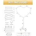thumbnail image 6 of YALLOVE Gold Heart Shape Balloon Arch Stand, 7.5Ft x 4Ft Height Adjustable Metal Heart Shaped Backdrop Frame, 6 of 7