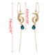 thumbnail image 3 of HomeKingdee Blue Diamond Earrings for Women - Long Fringed Alloy Fashion Earrings for Wedding, Party, Daily Wear, 3 of 5