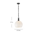 thumbnail image 4 of 84287BK Lark Rivi - 12W 1 LED Medium Pendant-17 Inch Tall and 13 Inch Wide-Black Finish, 4 of 12