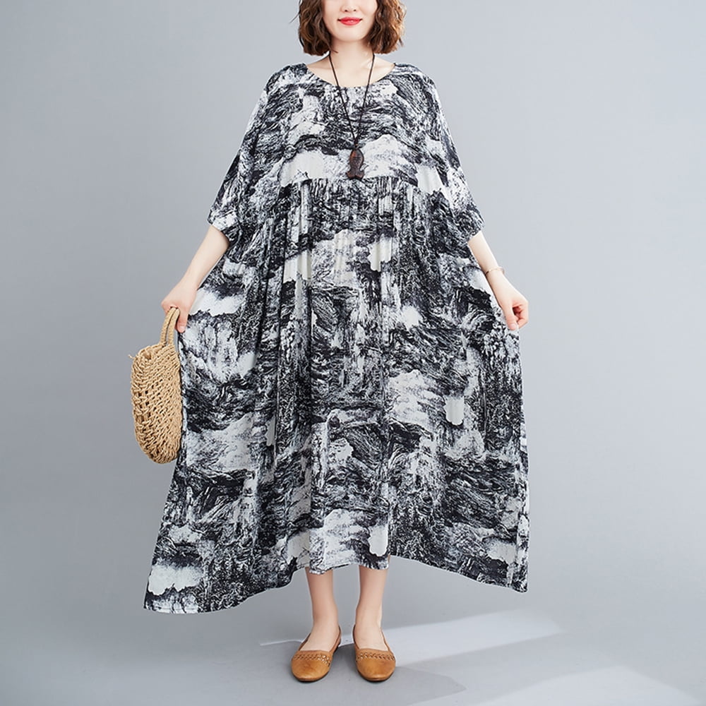 mid length linen dress