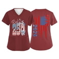 thumbnail image 2 of AHMOMEI S-5XL Plus Size Women's 250th Anniversary Print Scrub Tops for Women Red White and Blue Women Nurse Uniform with Pocket Deep Red XXXL, 2 of 5