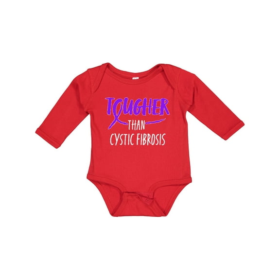 Inktastic Tougher Than Cystic Fibrosis Boys or Girls Long Sleeve Baby Bodysuit