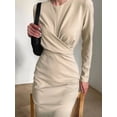 thumbnail image 4 of Women'S Long Sleeves Retro Style Fitted Waist Slimming Bodycon Dress Color XL, 4 of 6