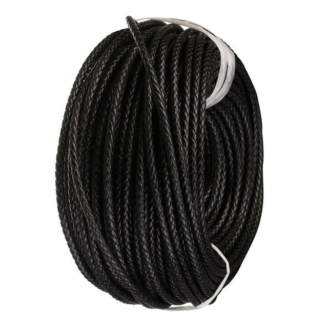 Correa de material cuero con cordón de material cuero tejido para manualidades con cordón de colr de Negro BLESIY Cordón trenzado tejido
