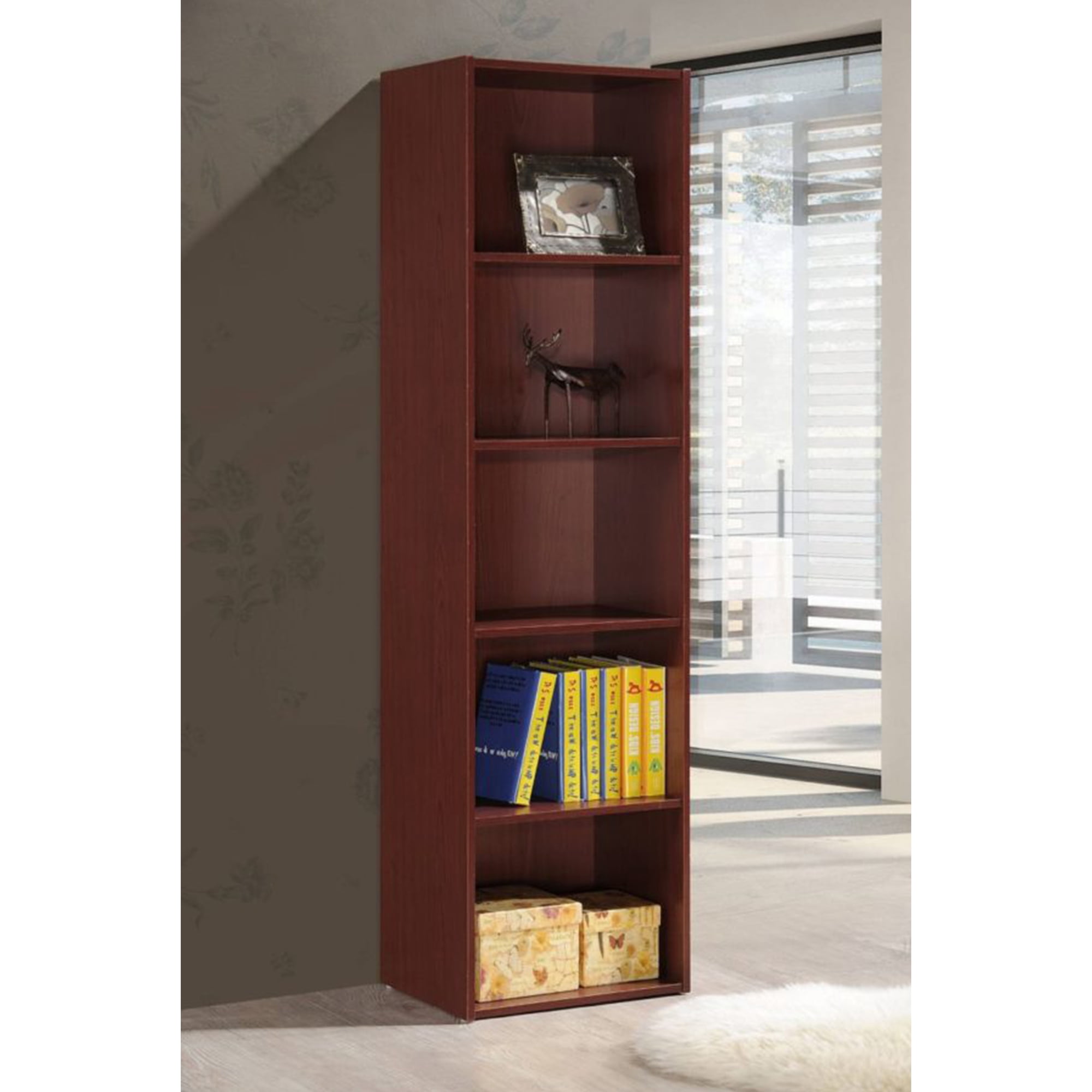Indoor Modern Home Decorative Furniture 5-Shelf Bookcase