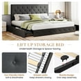 thumbnail image 6 of Sha Cerlin Dark Grey King Fabric Platform Bed Frame with 4 Storage Drawers & Adjustable Headboard, Adult, 6 of 8