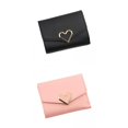 thumbnail image 1 of Monedero de mujer de 2 piezas, compacto delgado de moda, soporte corto de corazón plegable, bolsa organizadora de rosa Yinane monedero mujer, 1 of 8