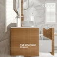 Eviva Leah Medium Oak 32 Inch Solid Ash Wood Wall-Mounted Bathroom ...