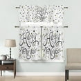 thumbnail image 2 of Kitchen Curtains and Valances Set, Happy New Year Text Black Word Star Pattern White Short Rod Pocket 3 Pieces Window Curtain Set for Bedroom, Bathroom, 36 Inch Long, 2 of 6