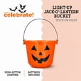 thumbnail image 3 of Light-Up Jack-o'-Lantern Trick-or-Treat Bucket, Orange, 6.5", Halloween by Way To Celebrate, 3 of 6
