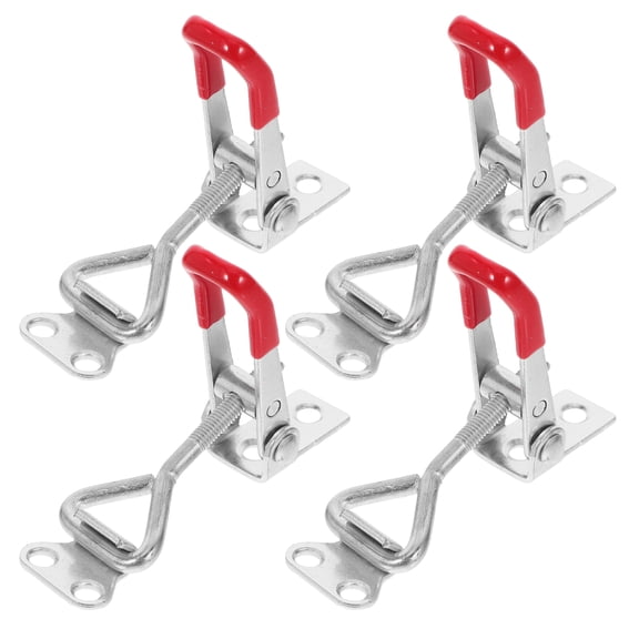 Set of 4 Stainless Steel Pull Latch Door Cabinet Locks Toolbox Toggle Latches Hasp for Secure Closure