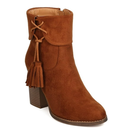 FH03 Women Faux Suede Almond Toe Chunky Heel Ankle Bootie FH03 Women Faux Suede Almond Toe Chunky Heel Ankle Bootie