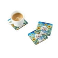 thumbnail image 2 of Carolines Treasures DAC6141FC 3.5 x 3.5 in. White Poodle in Sunflowers Foam Coasters - Set of 4, 2 of 5