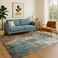 thumbnail image 7 of Addison Rugs Mayfield Premium Machine Washable Transitional Abstract Teal Rectangle Rug, 3' x 5', 7 of 7
