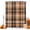 Dark Brown, Burnt Orange, Charcoal, Camel, variant on Orange Blue Plaid Shower Curtain, Farmhouse Checkered Buffalo Fall Washable Shower Curtains for Bathroom Bathtubs, Waterproof Quick-Dry Bath Curtain with Hooks & Grommets, Small Stall 36"x72"