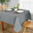 thumbnail image 2 of JIUZHEN Faux Linen Square Tablecloth - Wrinkle and Stain Resistant Washable Table Cloth for Kitchen Dining Room Holiday Table Cover for Party Dinner Picnic, Grey, 60 x 60 Inch, 2 of 8