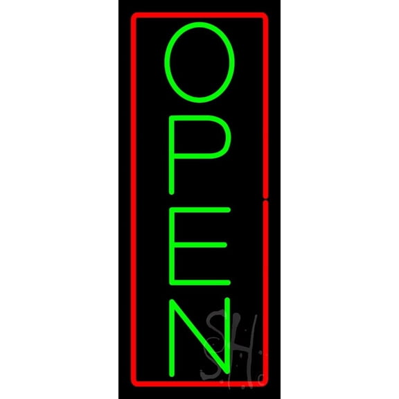 Open LED Neon Sign 13 x 32 - inches, Clear Edge Cut Acrylic Backing, with Dimmer - Bright and Premium built indoor LED Neon Sign for storefront.