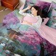 thumbnail image 4 of Castle Fairy Cherry Blossom Twin Bedding Sets 7-Piece for Adults Female Men,Japanese Style Bedding Comforter Set Microfiber,Chic Floral Sakura Breathable Sheet Sets,Ultra Soft Home Decor,Reversible, 4 of 8