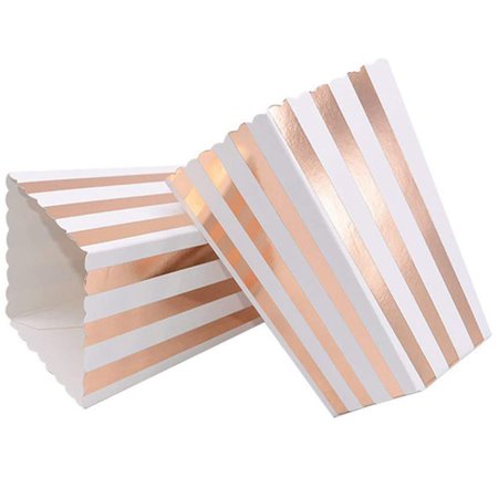 

12PCS Popcorn Boxes for Christmas Snacks Gifts Rose Vertical Stripes