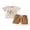 Khaki, variant on BemeyourBBs Toddler Baby Boys Summer Clothes Newborn Infant Baby Boy Farm Animal Fishing Outfits Animals Fish Letter Print Short Sleeve T-Shirts Elastic Waist Pockets Shorts 2Pcs Set