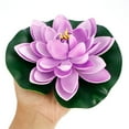 thumbnail image 4 of OUSITAID 18cmArtificial Lotus WaterLily Flowers Real Touch Floating Plant Swimming Pool Pink, 4 of 10