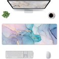 thumbnail image 2 of Marble XL Large Gaming Mouse Pad, Waterproof Non-slip Extended Cute Gifts Full Desk Mousepad Desktop Mat, Stitched Edges Big Long Deskmat for Laptop, Keyboard, Computer for Women Office, 31.5*11.8 In, 2 of 6