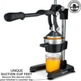 thumbnail image 3 of Large Citrus Juicer – Commercial Grade Press Orange, Grapefruit and Lemon Press Juicing -Extracts Maximum Juice – Heavy Duty Cast Iron Base and Handle - Non Skid Suction Foot Base, 3 of 8