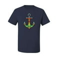 thumbnail image 2 of Trippy Mandala Nautical Colorful Mosaic Anchor | Mens Fashion Graphic T-Shirt, Navy, X-Large, 2 of 4